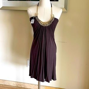 Sky Couture Beachy Espresso & Gold Mini Dress - Perfect Resort Wear